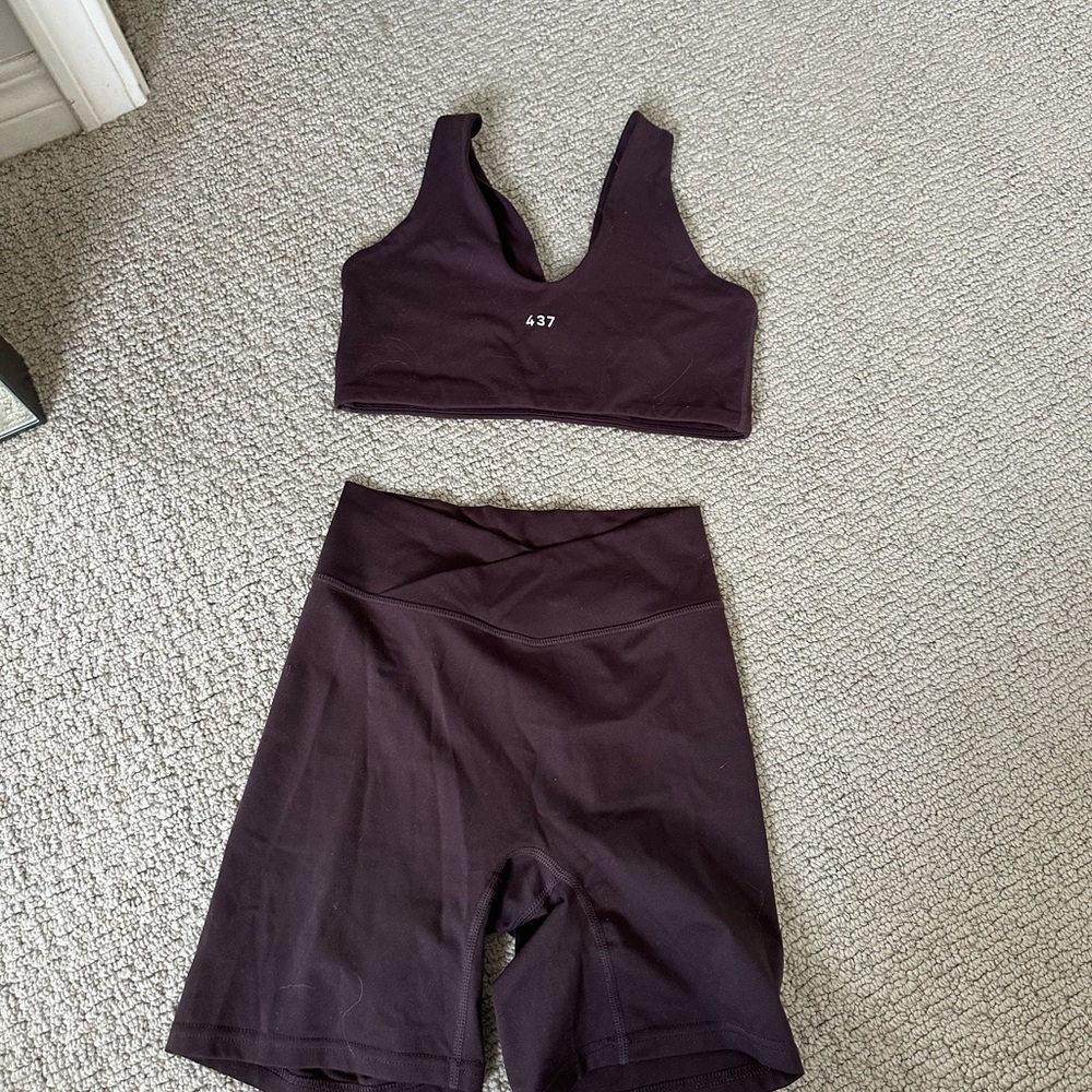437 Espresso Active Bra and High-Waist Short Set